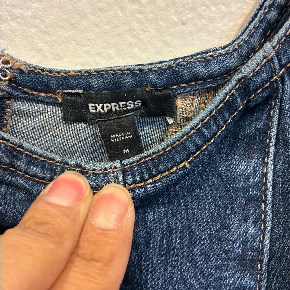 Express Indigo Denim Mini Dress - Picture 4 of 5